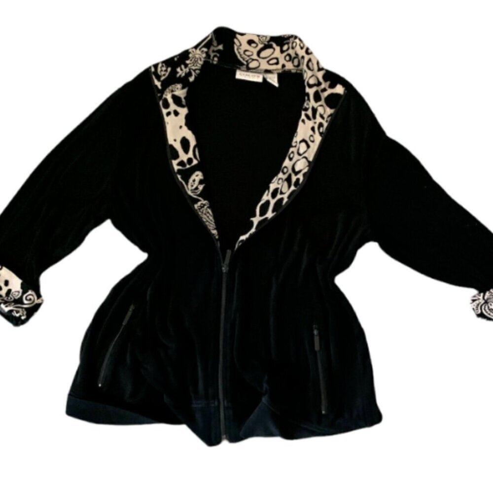 Chico's Travelers Black‎ Full Zip Travel Jacket Sz 3 ( XL/16) #160A